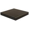 HOMCOM Acoustic Panels 4-Pack, 24"x24" Brown Wood Panels, Sound Absorbing, Slat Wall for Wall Decor