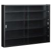 HOMCOM 5-Tier Glass Display Cabinet with 2 Glass Doors and 4 Adjustable Shelves, Wall Mounted, Black