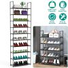 23.03x10.82x72.83in 10-Tier Shoe Rack - Heavy Duty Steel Frame, 66lbs Capacity, Adjustable Tiers for Boots/High Heels