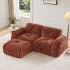 L-shaped Boneless Sofa,Soft Velvet Fabric,Tufted Design,32D High Density Sponge,No Assembly Required,Ergonomic Design,Bottom Anti-Slip Design