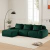 114" Modern L-Shaped Modular Sectional Sofa for Living Room,Flannelette Fabric,Oversized 3-Seater Couch,Deep Seat,Boneless sofa,Movable Ottoman