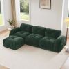 L-shaped Soft Velvet Fabric,Boneless Sofa,Tufted Design,Ergonomic Design Bottom,32D High Density Sponge,No Assembly Required Bottom,Anti-Slip Design
