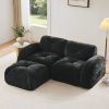 L-shaped Boneless Sofa,Soft Velvet Fabric,Tufted Design,32D High Density Sponge,No Assembly Required,Ergonomic Design Bottom, Anti-Slip Design
