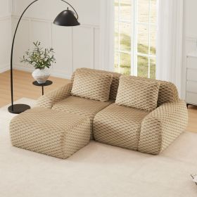 82" Modern L-Shaped Modular Sectional Sofa for Living Room,Flannelette Fabric,Oversized 2-Seater Couch,boneless sofa ,Movable Ottoman