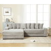 [NEW ARRIVED] [VIDEO PROVIDED] Oversized Two-Piece Couches, L Shaped Sofa, Corduroy, Left Chaise Daybed,with Armrests,Eight Throw Pillows,Corner Sofa