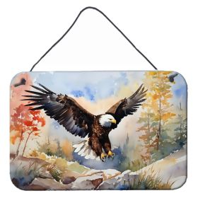 NEW Eagle Wall or Door Hanging Prints Aluminum Metal Sign Kitchen Wall Bar Bathroom Plaque Home Decor, 8HX12W, Multicolor