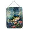 NEW Largemouth Bass Wall or Door Hanging Prints Aluminum Metal Sign Kitchen Wall Bar Bathroom Plaque Home Decor Front Door Plaque, 12x16, Multicolor