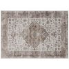 HOMCOM 4x6 Area Rug, Vintage Machine Washable Rug, Non-Slip Floor Carpet for Living Room, Bedroom, Dining Room, Tan