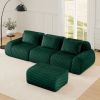 114" Modern L-Shaped Modular Sectional Sofa for Living Room,Flannelette Fabric,Oversized 3-Seater Couch,Deep Seat,Boneless sofa,Movable Ottoman