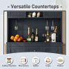 Coffee Bar Cabinet Kitchen Cabinet with Storage, Farmhouse Wine Cabinet with Drawers shelves and cabinets