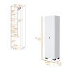 FM FURNITURE Aiken Broom Cabinet with Storage Shelves and Broom Hangers, White