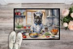 NEW Norwegian Elkhound The Chef Doormat Front Door Mat Indoor Outdoor Rugs for Entryway, Non Slip Washable Low Pile, 18H X 27W
