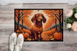 NEW Dachshund Fall Doormat Front Door Mat Indoor Outdoor Rugs for Entryway, Non Slip Washable Low Pile, 18H X 27W