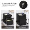 Metal Filing Cabinet 3 Drawer, Mobile Office Cabinet with Wheels for Legal, Letter, A4 File, Black