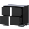 Elegant Nightstand with Metal Handle, Mirrored Bedside Table with 2 Drawers for Bedroom, Living Room, Black