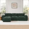 L-shaped Soft Velvet Fabric,Boneless Sofa,Tufted Design,Ergonomic Design Bottom,32D High Density Sponge,No Assembly Required Bottom,Anti-Slip Design