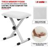 5 Core Keyboard Bench 2 Inch Padded Cushioned Piano Stool Height Adjustable Guitar Seat Folding Portable Musician Chair w Nonslip Rubber Feet Black -