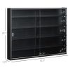 HOMCOM 5-Tier Glass Display Cabinet with 2 Glass Doors and 4 Adjustable Shelves, Wall Mounted, Black