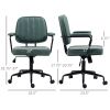 Vinsetto Ergonomic Microfiber Desk Chair Swivel Adjustable Height Tilt Green