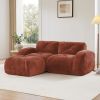 L-shaped Boneless Sofa,Soft Velvet Fabric,Tufted Design,32D High Density Sponge,No Assembly Required,Ergonomic Design,Bottom Anti-Slip Design
