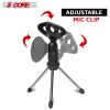 5 Core Mic Stand Adjustable Desktop Microphone Stands Tripod Portable Foldable Table Pedestal Para Microfono w Universal Mike Holder For Studio Podcas
