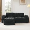 L-shaped Boneless Sofa,Soft Velvet Fabric,Tufted Design,32D High Density Sponge,No Assembly Required,Ergonomic Design Bottom, Anti-Slip Design