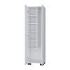 FM FURNITURE Aiken Broom Cabinet with Storage Shelves and Broom Hangers, White