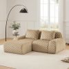 82" Modern L-Shaped Modular Sectional Sofa for Living Room,Flannelette Fabric,Oversized 2-Seater Couch,boneless sofa ,Movable Ottoman