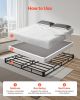 VEVOR Box Spring, Queen Size Bed Frame with Washable Fabric Cloth, Heavy Duty Metal Frame for Queen Bed, 5 in Mattress Foundation