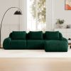 114" Modern L-Shaped Modular Sectional Sofa for Living Room,Flannelette Fabric,Oversized 3-Seater Couch,Deep Seat,Boneless sofa,Movable Ottoman