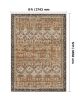 Large Area Rug 9 x 12 ft Anti-Skid Tear-Resistant Floor Mat Vintage Brown Green