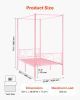 VEVOR Twin Size Canopy Bed Frame Metal Canopy Bed with Headboard & Four Posters