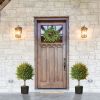 HOMCOM 21.7" Set of 2 Artificial Topiary Trees, Cedar Faux Topiaries, Fake Plants for Home Indoor outdoor Decor