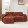 L-shaped Boneless Sofa,Soft Velvet Fabric,Tufted Design,32D High Density Sponge,No Assembly Required,Ergonomic Design,Bottom Anti-Slip Design