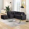 84" Sleeper Sofa Bed,2 in 1 Pull Out sofa bed L Shape Couch with Storage Ottoman for Living Room,Bedroom Couch and Small Apartment, Black