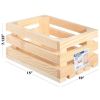 Unfinished Wood Slatted Crate, Brown, 7.15" High x 10" Wide x 15" Deep