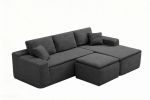 106.5" Modern Minimalist Modular Sectional Couch with Seat Cushion & Ottoman, Comfort L Shaped Sofa for Living Room, No Assembly Required