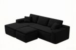 106.5" Modern Minimalist Modular Sectional Couch with Seat Cushion & Ottoman, Comfort L Shaped Sofa for Living Room, No Assembly Required