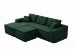 106.5" Modern Minimalist Modular Sectional Couch with Seat Cushion & Ottoman, Comfort L Shaped Sofa for Living Room, No Assembly Required
