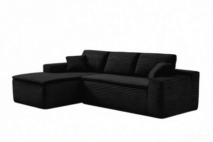 106.5" Modern Minimalist Modular Sectional Couch with Seat Cushion, Comfort L Shaped Sofa for Living Room, No Assembly Required (Color: Black-with Seat Cushion, Orientation: 3-seater Left Hand Facing)