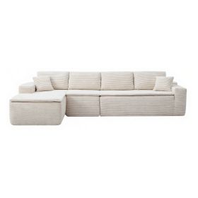 134" Modern Minimalist Modular Sectional Couch with Seat Cushion, Comfort L Shaped Sofa for Living Room, No Assembly Required (Color: Beige-with Seat Cushion, Orientation: 4-seater Left Hand Facing)