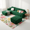 106.5" Modern Minimalist Modular Sectional Couch with Ottoman, Comfort L Shaped Sofa for Living Room, No Assembly Required
