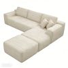 106.5" Modern Minimalist Modular Sectional Couch with Ottoman, Comfort L Shaped Sofa for Living Room, No Assembly Required