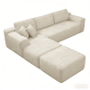 106.5" Modern Minimalist Modular Sectional Couch with Ottoman, Comfort L Shaped Sofa for Living Room, No Assembly Required