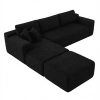 106.5" Modern Minimalist Modular Sectional Couch with Ottoman, Comfort L Shaped Sofa for Living Room, No Assembly Required