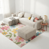 106.5" Modern Minimalist Modular Sectional Couch with Ottoman, Comfort L Shaped Sofa for Living Room, No Assembly Required