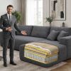106.5" Modern Minimalist Modular Sectional Couch with Seat Cushion & Ottoman, Comfort L Shaped Sofa for Living Room, No Assembly Required