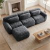L-shaped Soft And Fluffy Plush Fabric,Boneless Sofa,With Throw Pillows 32D High Density Sponge,No Assembly Required Bottom