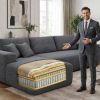 106.5" Modern Minimalist Modular Sectional Couch with Seat Cushion & Ottoman, Comfort L Shaped Sofa for Living Room, No Assembly Required