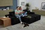 106.5" Modern Minimalist Modular Sectional Couch with Seat Cushion & Ottoman, Comfort L Shaped Sofa for Living Room, No Assembly Required